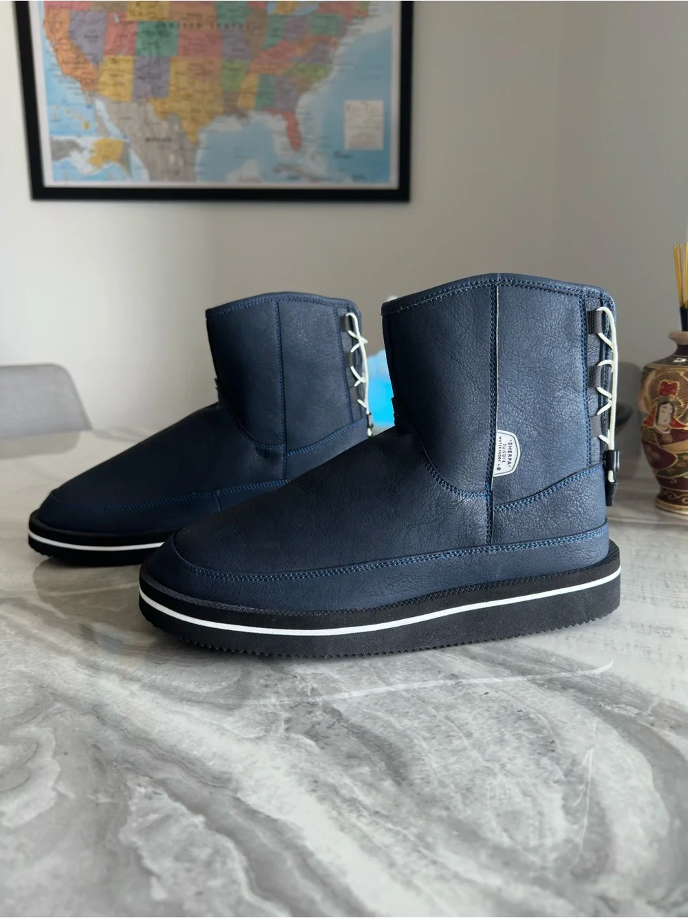 Suicoke QC-ANWP Waterproof Navy Blue Ankle Boots